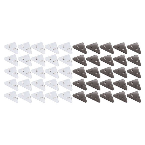 BIMZUC 50 Pcs Triangular Paper Clips, Transparent Plastic Corner Clips for Books, Test Papers, and Tickets, Home & Office Document Organizer, Clear Black and White Set, No Curling Edges