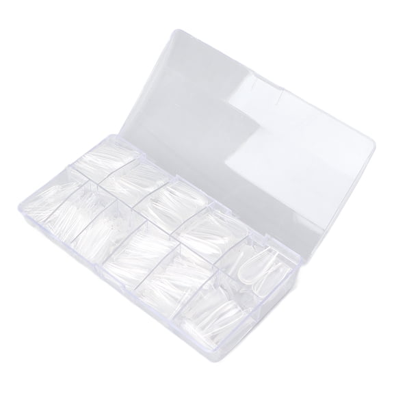 BIMZUC 500 Pieces Artificial Long Ballerina Nail Tips Transparent Fake Nail Extension Tips Wearable Nail Tips for Home and Salon, Clear Color, Flexible and Easy to Apply (7.09 inches / 18 cm Pack)