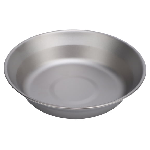 BIMZUC 500ml Pure Titanium Camping Plate Ultralight Ti Dish Deep Food Pan Cookware Outdoor Backpacking Plate Dinnerware for Camping Hiking Backpacking Kitchen (6.7 inches / 17 cm)