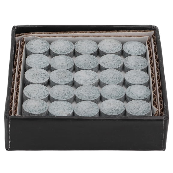 BIMZUC 50Pcs Billiard Pool Cue Tips 11mm / 0.43 inches Leather Replacement Tips with Storage Box Single Layer Medium Hardness