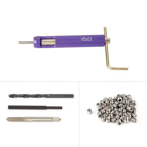 BIMZUC 50pcs Stainless Steel Coiled Wire Helical Screw Thread Inserts M5 x 2D Thread Repair Tool Kit Professional Hardware Set[cite: 1]