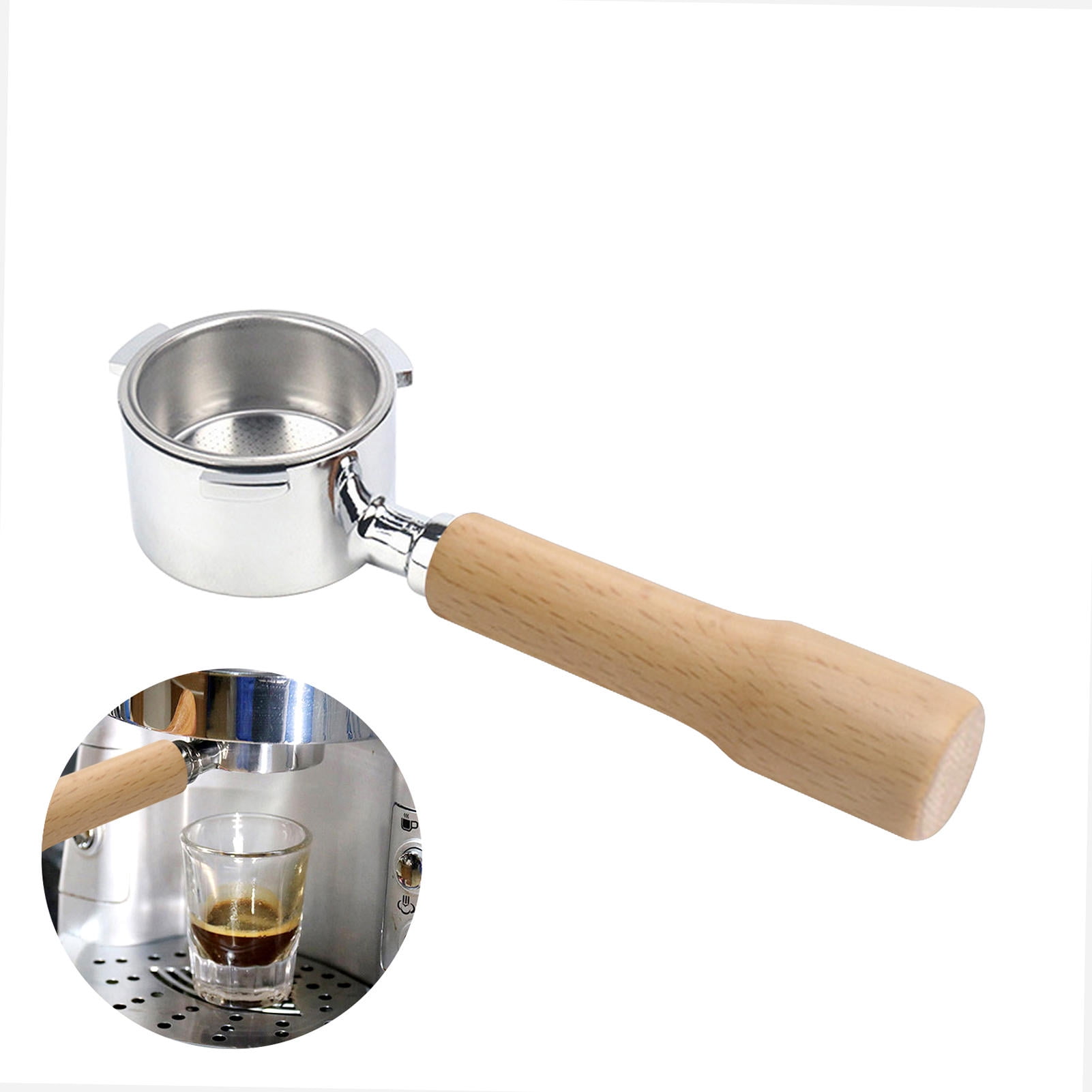 BIMZUC 51mm Alloy Bottomless Portafilter with Wooden Handle & Filter Basket – Durable, Reusable, Eco‑Friendly Replacement for Delonghi EC680/685