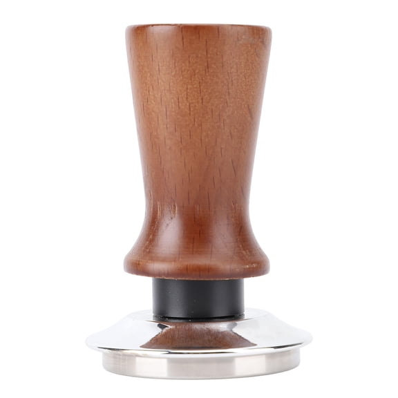 BIMZUC 51mm Spring‑Loaded Calibrated Coffee Tamper – Stainless Steel Base, Wooden Handle, Flat Bottom for Café & Home Use