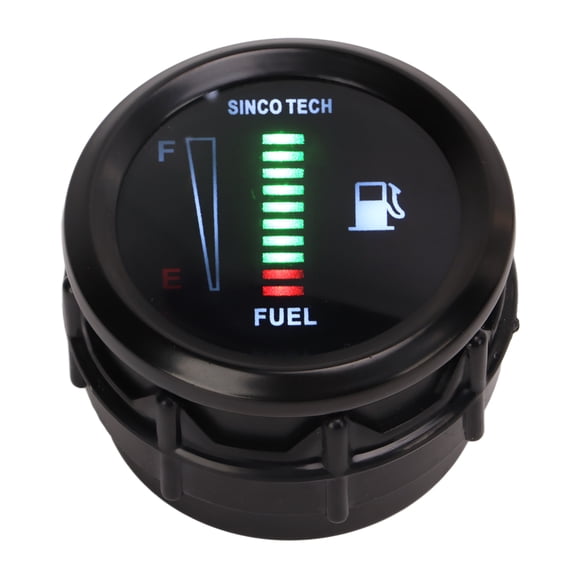 BIMZUC 52mm Oil Fuel Level Gauge Meter Indicator LED Flashing Reminder for 8-18V Car Vehicle Motorcycle Dashboard Fitment Replacement Part High Precision Resistance Sensor