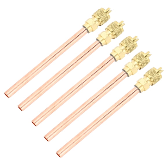 BIMZUC 5PCS Air Conditioning Check Valve 7/16 20 UNF Brass Copper HVAC Service Access Valve for R22 R12 Pipelines Home Refrigerant Repair 4.72 inches / 120 mm