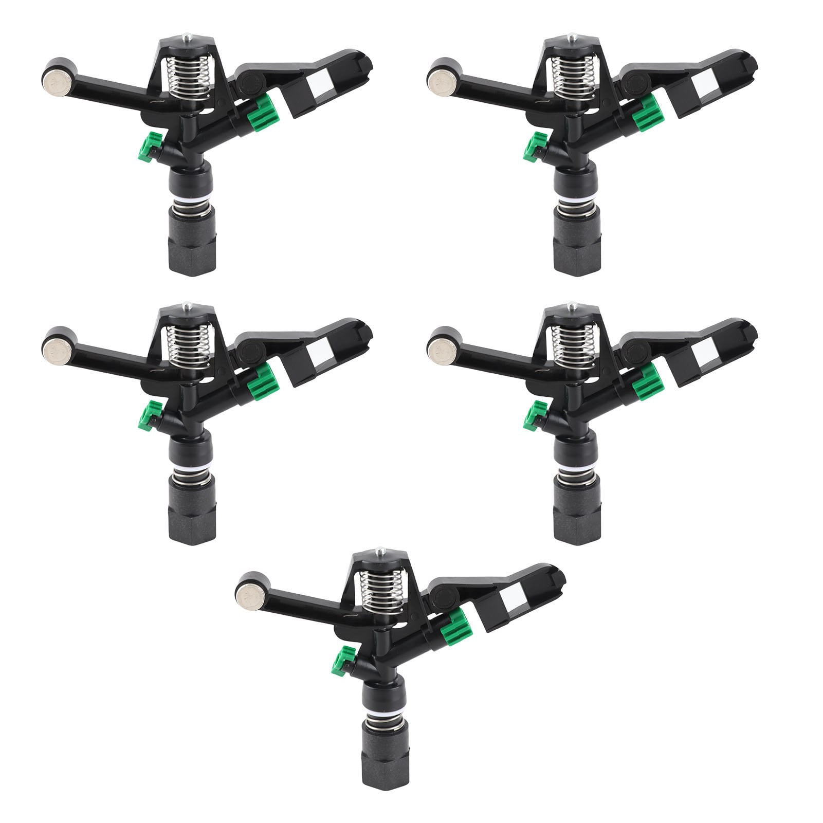 BIMZUC 5Pcs 3/4in DN20 Rotating Sprinkler Rocker Nozzle, High-Performance Garden Lawn Irrigation System for Large Area Agricultural Watering (32.8-65.6ft Spray Diameter)