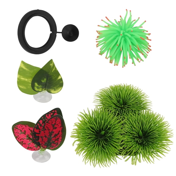 BIMZUC 5Pcs Betta Fish Leaf Pad Set, Premium Aquarium Simulation Leaf Ornament & Rest Hammock for Small Fish Tank Decorations, 7.87 x 5.91 x 1.97 Inches / 20.0 x 15.0 x 5.0 cm