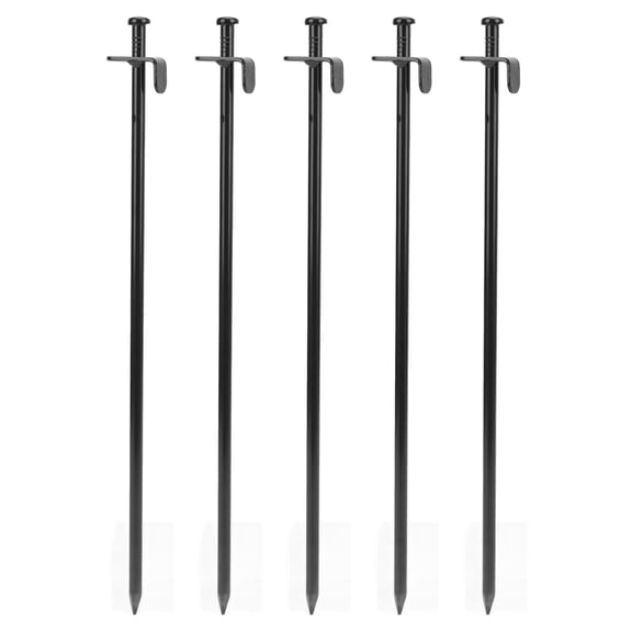 BIMZUC 5Pcs Heavy Duty Tent Stakes Durable Metal Ground Pegs Easy Penetration Corrosion Resistant Ground Anchors for Canopy Beach Camping, 15.7 inches / 40 cm