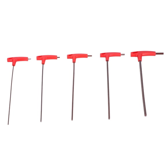 BIMZUC 5Pcs T Handle Hex Wrench Set S2 Alloy Steel Flat Head Spanner Mechanical Repair Fastening Tools, 3-8mm / 0.12-0.31 inches