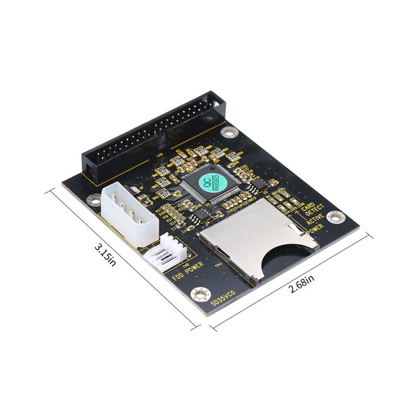BIMZUC 5V SD Memory Card to IDE 3.5in 40 Pin Disk Driver Converter Board Riser Card SD to ATA IDE Adapter Support Up to 128GB SDXD Card 3.15 inches / 8 cm[cite: 1]