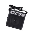 thumbnail image 1 of BIMZUC 5W Mini Portable Guitar Amplifier Combo, Black, Dual Power 9V Battery or DC Adapter, 1/4" & 3.5mm Inputs, Overdrive & Tone Control for Electric Acoustic Guitar, 5 inches / 12.7 cm Length, 1 of 9