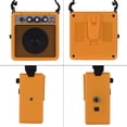 thumbnail image 1 of BIMZUC 5W Mini Portable Guitar Amplifier Combo, Yellow, Dual Power 9V Battery or DC Adapter, 1/4" & 3.5mm Inputs, Overdrive & Tone Control for Electric Acoustic Guitar, 5 inches / 12.7 cm Length, 1 of 7
