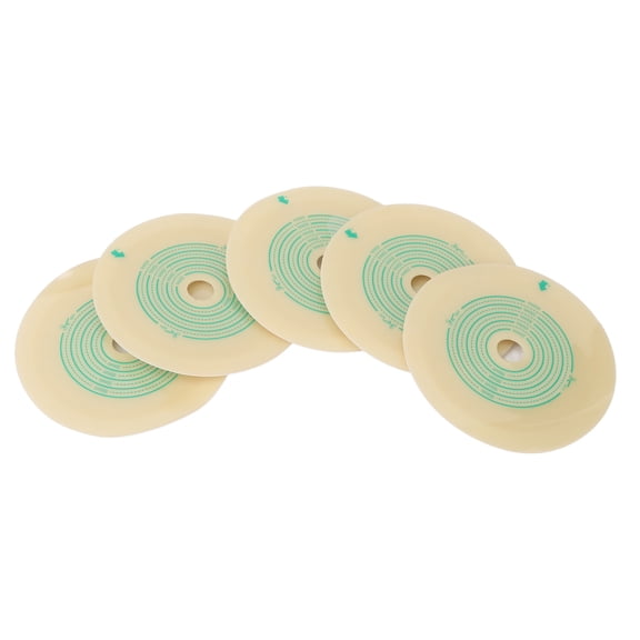 BIMZUC 5pcs Ostomy Bag Barrier Rings Hydrocolloid Colostomy Chassis Cuttable Self Adhesive, Clear Scale 25-65mm (1-2.56 inches)