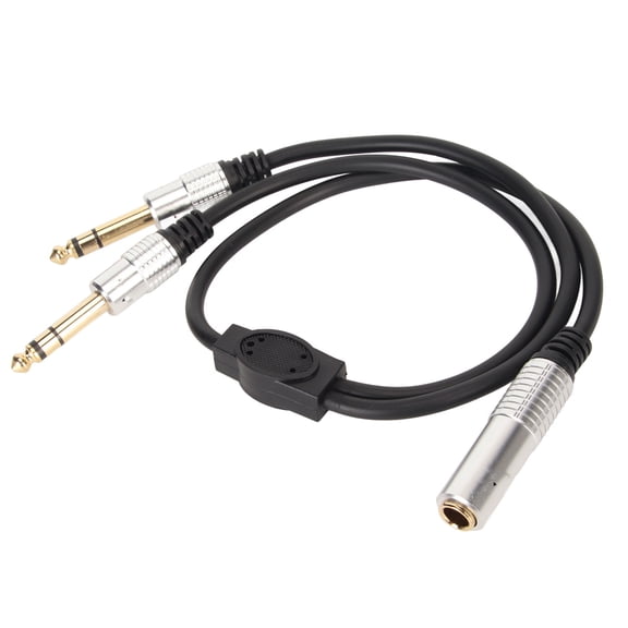 BIMZUC 6.35mm Splitter Y Cable Mono Female to Dual Male 1/4 Inch Cord 1.6ft / 0.5m