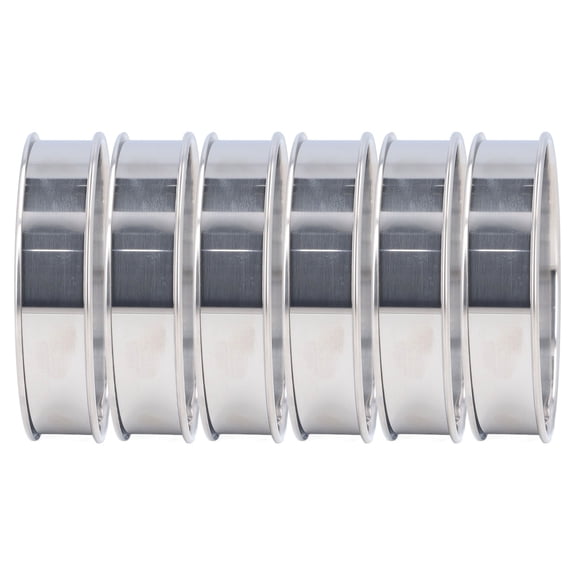 BIMZUC 6 PCS Stainless Steel English Muffin Rings Crumpet Double Volume Easy Demoulding 8cm / 3.1 inches