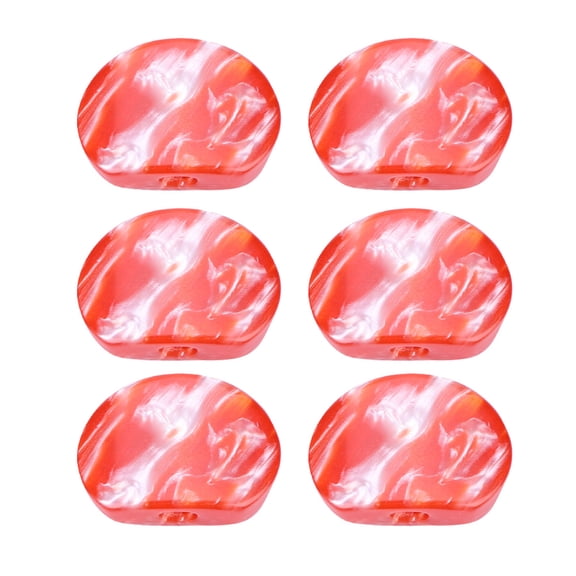 BIMZUC 6 PCS Tuning Pegs Machine Heads Acrylic Oval Buttons for Guitar, Dark Red Stone Replacement Parts