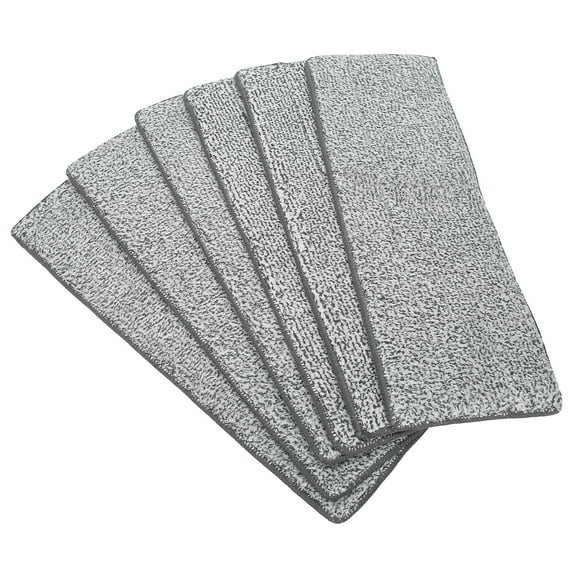 BIMZUC 6-Pack Extra Large & Thick Mop Refill Pads, 33x12cm Machine Washable Mop Head Replacement for All-In-One Squeegee Mops