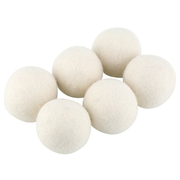 BIMZUC 6-Pack Natural Wool Dryer Balls, 6cm Fabric Softener Alternative for Faster Drying, Static Reduction & Hypoallergenic Laundry Care
