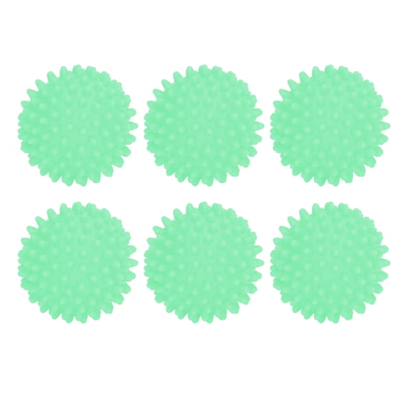 BIMZUC 6-Pack Reusable Laundry Dryer Balls, Green Non-Toxic PVC for Soft, Static-Free Clothes