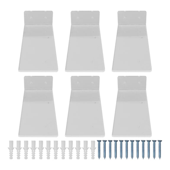 BIMZUC 6Piece Floating Acrylic Shoe Rack Transparent WallMounted Display for Sneakers, Basketball & Football Shoes