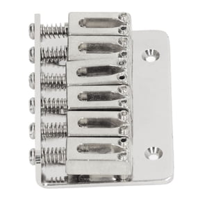 BIMZUC 6 String Electric Guitar Fixed Saddle Bridge Hardtail Top Loader Replacement Part with Wrench and Screws, Silver, 2.76 inches / 7 cm