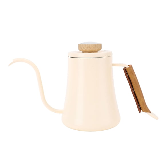 BIMZUC 600ML 304 Stainless Steel Coffee Kettle with Gooseneck Spout, Ergonomic Handle, Builtin Thermometer, Compact & Portable