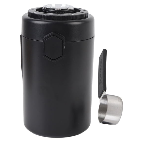 BIMZUC 600ML Airtight Coffee Canister  304 Stainless Steel DualLayer Storage with Humidity Monitor & OneWay Vent