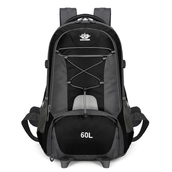 BIMZUC 60L Hiking Backpack Travel Daypack With Anti-Splash Fabric Water-Resistant Multi-Storage Bag For Camping Outdoor Adventure Traveling Black (22.05 inches / 56 cm)