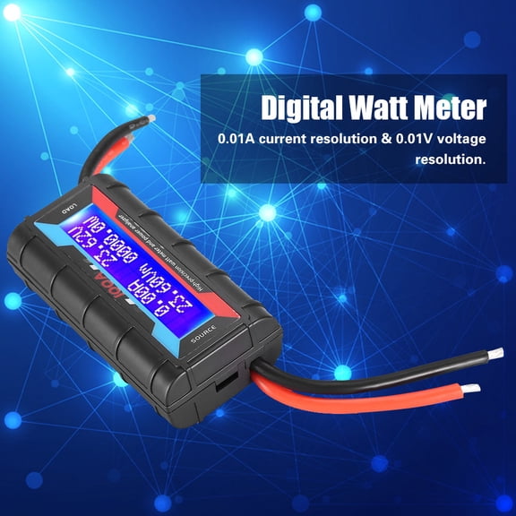 BIMZUC 60V 100A Digital High Precision Watt Meter and Power Analyzer, RC Volt Amp Meter with Backlit LCD Display for Battery Health Checking and Peak Current Prevention