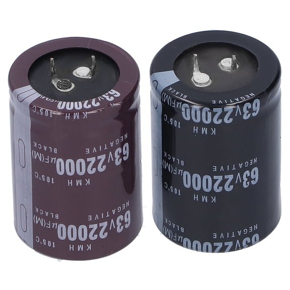 BIMZUC 63V 22000F Aluminum Electrolytic Capacitor 105 High Heat Resistance Energy Storage Component for Audio Power Amplifiers 1.38x1.97 inches (35x50mm), 2 Count