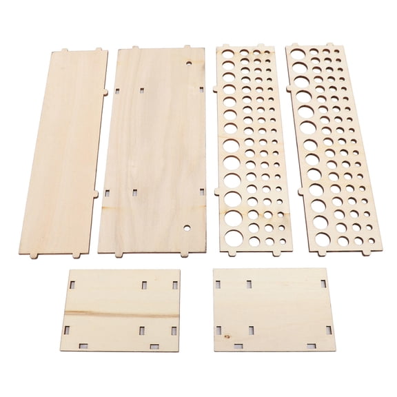 BIMZUC 67Hole Wooden Paint Brush Holder WallMounted, Detachable Rack for Brushes, Pens & Art Tools