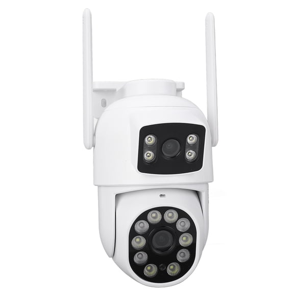 BIMZUC 6MP Dual Lens Security Camera Outdoor Pan Tilt 360 Wireless Surveillance IP66 Water Resistant 2-Way Audio US Plug