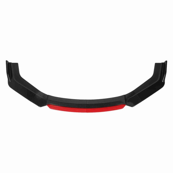 BIMZUC 6PCS Front Bumper Lip Spoiler Set Carbon Fiber Pattern Aerodynamic Splitter Universal Fit Chin Diffuser for Cars with Red Accent, 66.9 inches / 170 cm