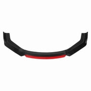 BIMZUC 6PCS Front Bumper Lip Spoiler Set Carbon Fiber Pattern Aerodynamic Splitter Universal Fit Chin Diffuser for Cars with Red Accent, 66.9 inches / 170 cm