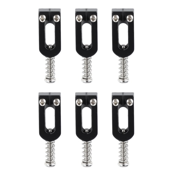 BIMZUC 6Pcs Electric Guitar Tremolo Bridge Saddle U Shaped String Tuning Screw Saddle Accessory, Black Replacement Parts