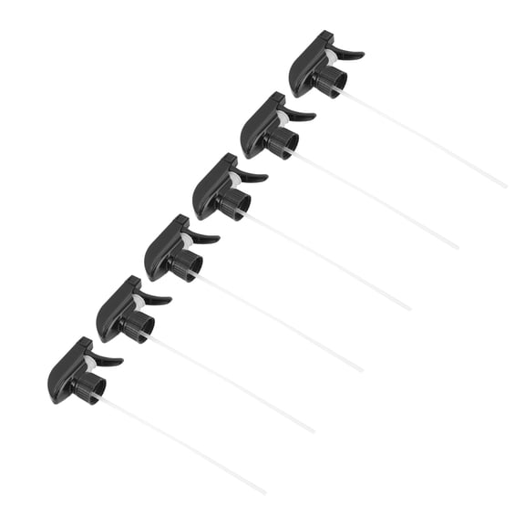 BIMZUC 6Pcs Spray Bottle Replacement Nozzle Reusable Mist Stream Spray Tops Supplies Black 28mm / 1.1 inches Heavy Duty Leakproof Trigger Sprayer Home Cleaning Industrial Gardening Accessories