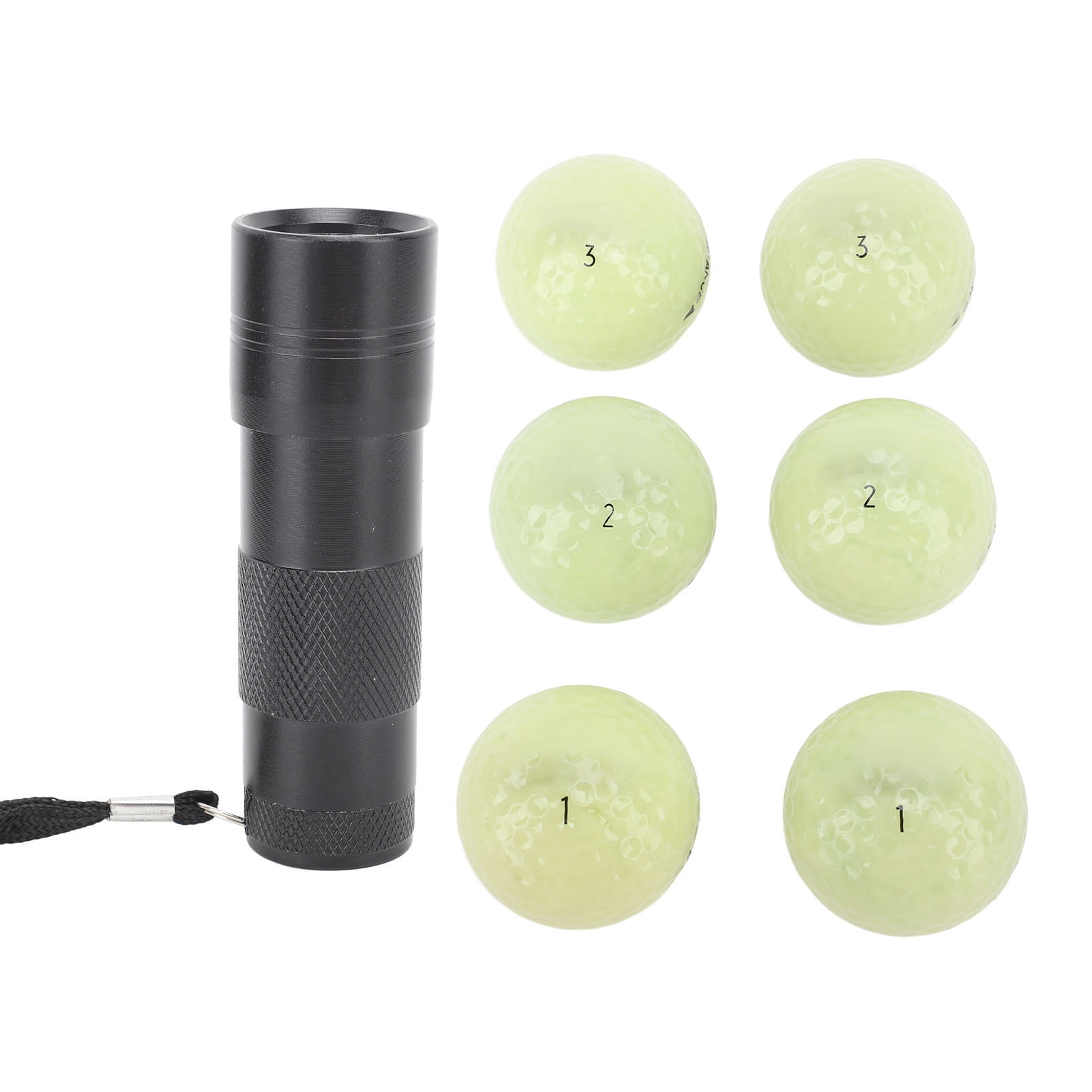 BIMZUC 6pcs Glow Golf Balls for Night Sports, Luminous Fluorescent Golf Ball, 1.68 inches / 42.7 mm