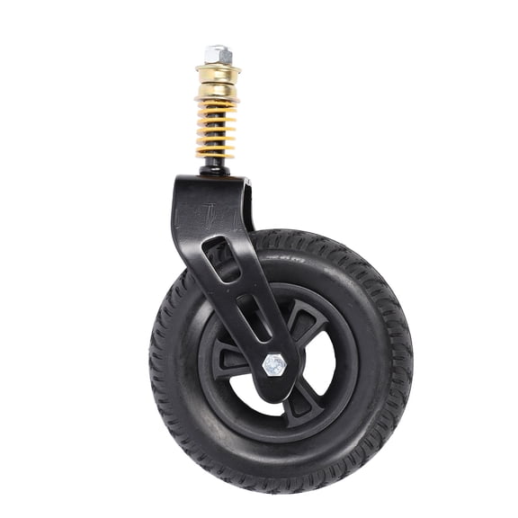 BIMZUC 7 Inch Solid Wheelchair Front Caster Replacement Wheel with Shock Absorption Spring Universal 360 Degree PU Wheel Hub Rollator Walker Wheel Part (7 inches / 17.8 cm)