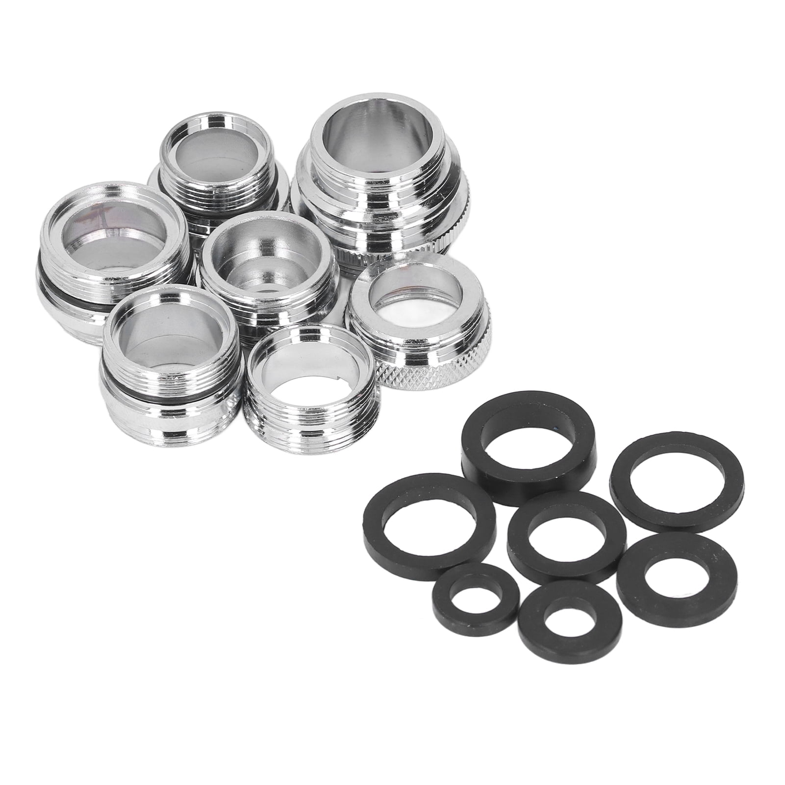 BIMZUC 7-Piece Premium Brass Faucet Adapter Kit Male Female Aerator Adapters with Gaskets for Garden Hose and Kitchen Sink Universal Fit (7.0 inches / 17.78 cm)
