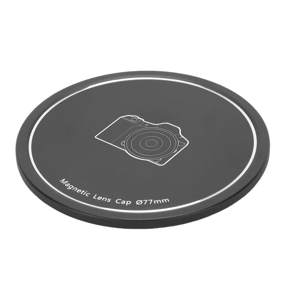 BIMZUC 77mm Lens Cap Aluminum Alloy Magnetic and Thread Mount Protective Cover for Mirrorless Cameras, Black