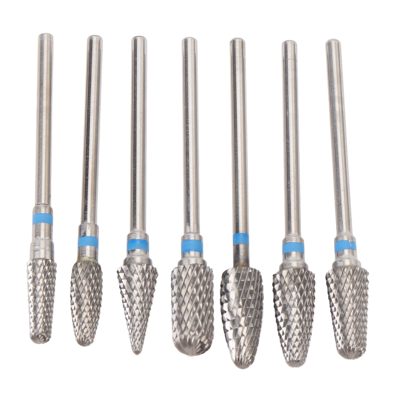 BIMZUC 7pcs Tungsten Carbide Nail Drill Bits Set Professional Manicure Grinding Head Kit Portable Nail Art Tool for Acrylic Gel Polish Removal with Storage Box