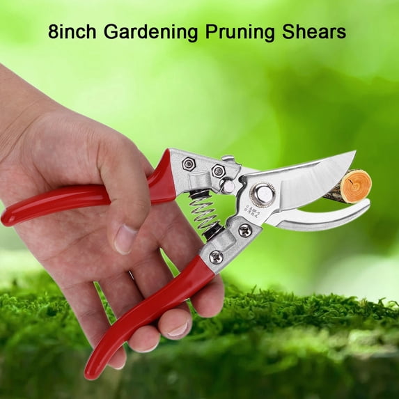 BIMZUC 8.3-Inch Professional Hand Pruner Bypass Lopper with SK5 Carbon Steel Blade, Spring Mechanism and Non-Slip Handle for Fruit Tree Bonsai Gardening, 8.3in / 21cm Length