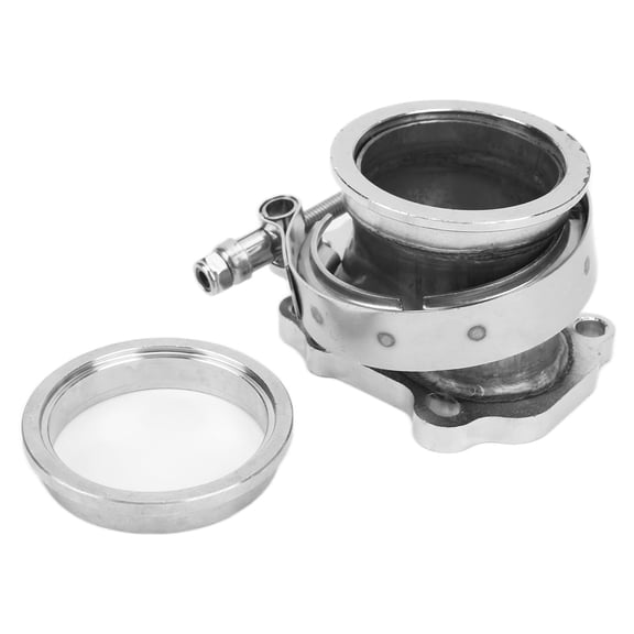 BIMZUC 8 Bolt Turbo Downpipe Flange Stainless Steel 2.5in / 6.35cm V Band Conversion Adapter for T25 T28 GT25 GT28 Turbo High Performance Replacement Part Automotive Specialty Engine Parts