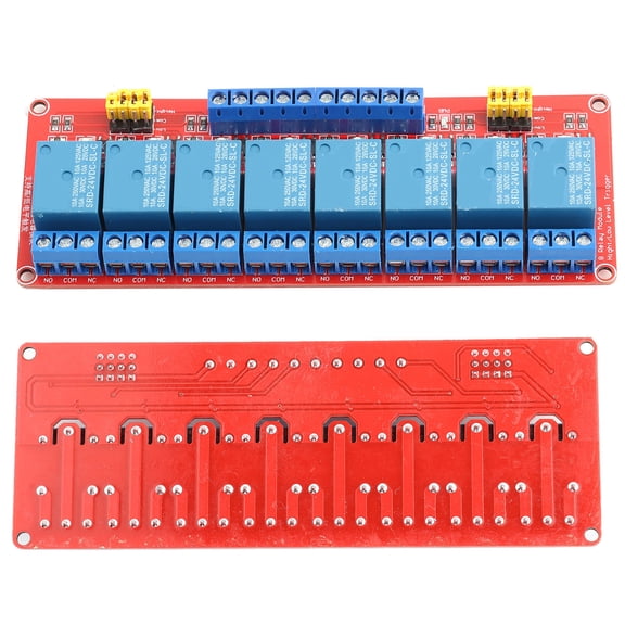BIMZUC 8 Channel Optocoupler Relay Module Board High & Low Trigger 24V Heavy Duty Electrical System Relays for Industrial Controls and Home Automation, 5.6 x 2 x 0.7 inches / 141.5 x 50 x 18.5 mm