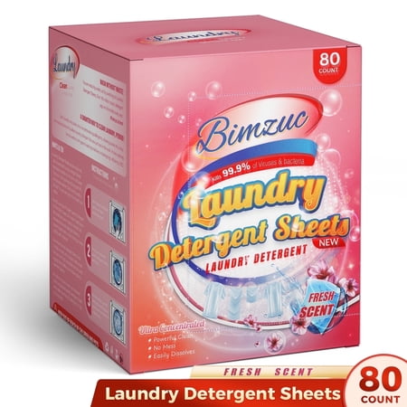 FVSA 80 Laundry Sheets, Laundry Detergent Sheets up to 160 Loads- Fresh Scent