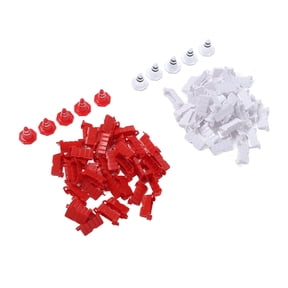 BIMZUC 80pcs RC Roadblocks and 10pcs Traffic Cones Set, RC Car Racing Track Drift Runway Barriers, DIY Drift Field Fence for Remote Control Cars, White and Red Toy Replacement Parts, 90 Pieces