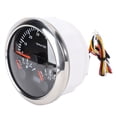 thumbnail image 1 of BIMZUC 85mm 3-in-1 Marine Speedometer Fuel Level Gauge 8-16V Voltmeter 7000 RPM Tachometer with 7 Color Auto-Cycling Backlight for Truck Car Boat RV, Black Silver Bezel, 1 of 9