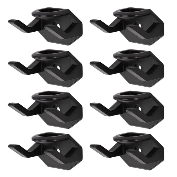 BIMZUC 8Pcs Adhesive Hat Hooks Baseball Hat Holders for Wall Door Closet Office Bedroom, Black (3.94 inches / 10 cm)