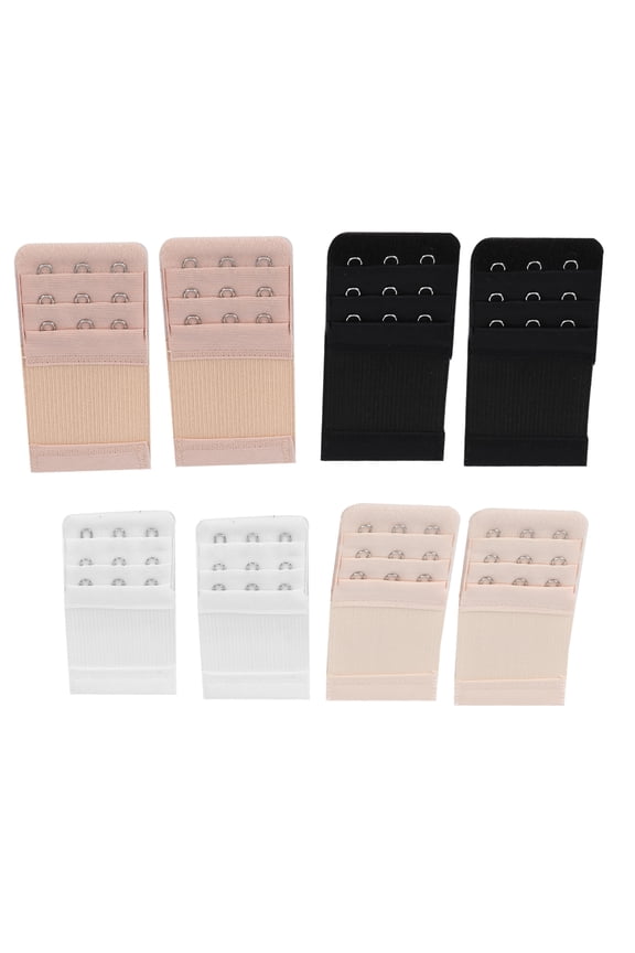 8Pcs Women's Bra Extension Strap Stretchy Bra Extension Band 3 Row 3 Hook Lady's Bra Extender Soft Comfortable Elastic Accessory for Everyday Wear, 3.9 inches / 10 cm, Multicolor