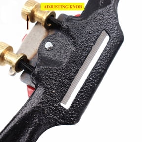 BIMZUC 9 Inch / 22.86 cm Adjustable Spokeshave Hand Planer Cutting Edge Metal Blade Heavy Duty Woodworking Hand Tool for Wood Craft Spoke Shave Smoothing Shaping Curving Edges Red and Black